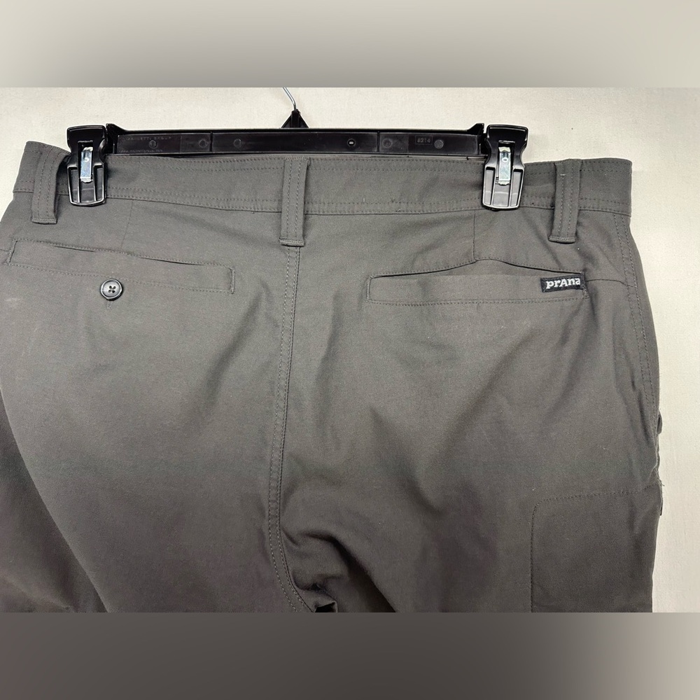 Prana Alameda Pants Gray Zip Fly Slim Fit Straight Hiking Trousers Mens 35x32 - Picture 10 of 13
